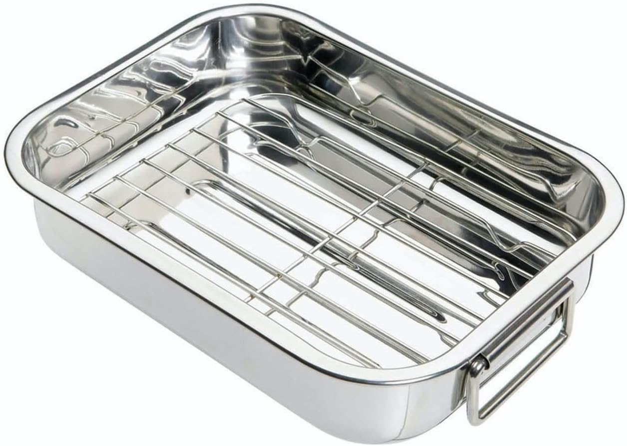 KitchenCraft Small Stainless Steel Roasting Tin with Rack