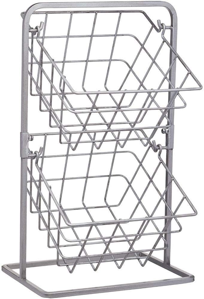 KitchenCraft Industrial Kitchen 2-Tier Storage Basket Stand